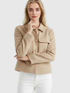 Casual kurtka z klapami - Khaki