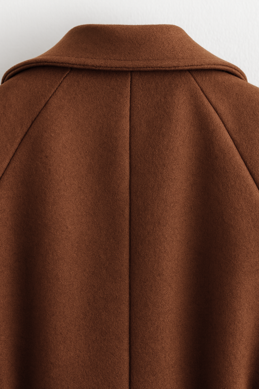 Lange Bruine Damesjas met Riem