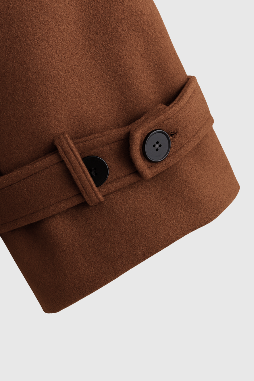 Lange Bruine Damesjas met Riem