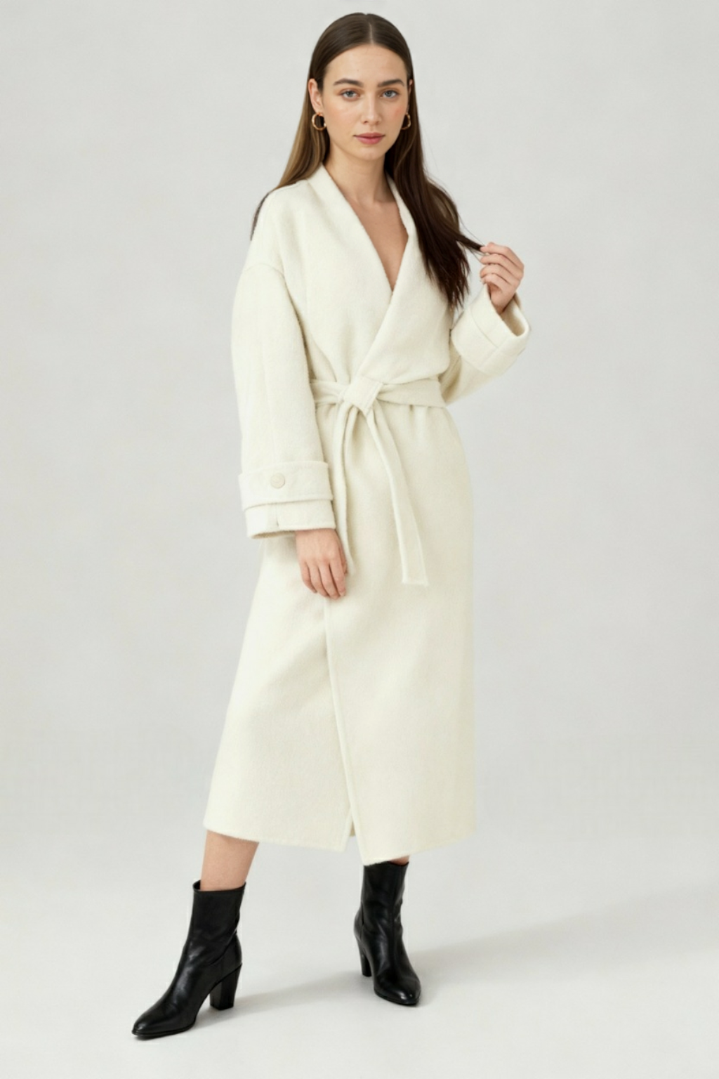 Lange Dames Beige Jas Voor Winter