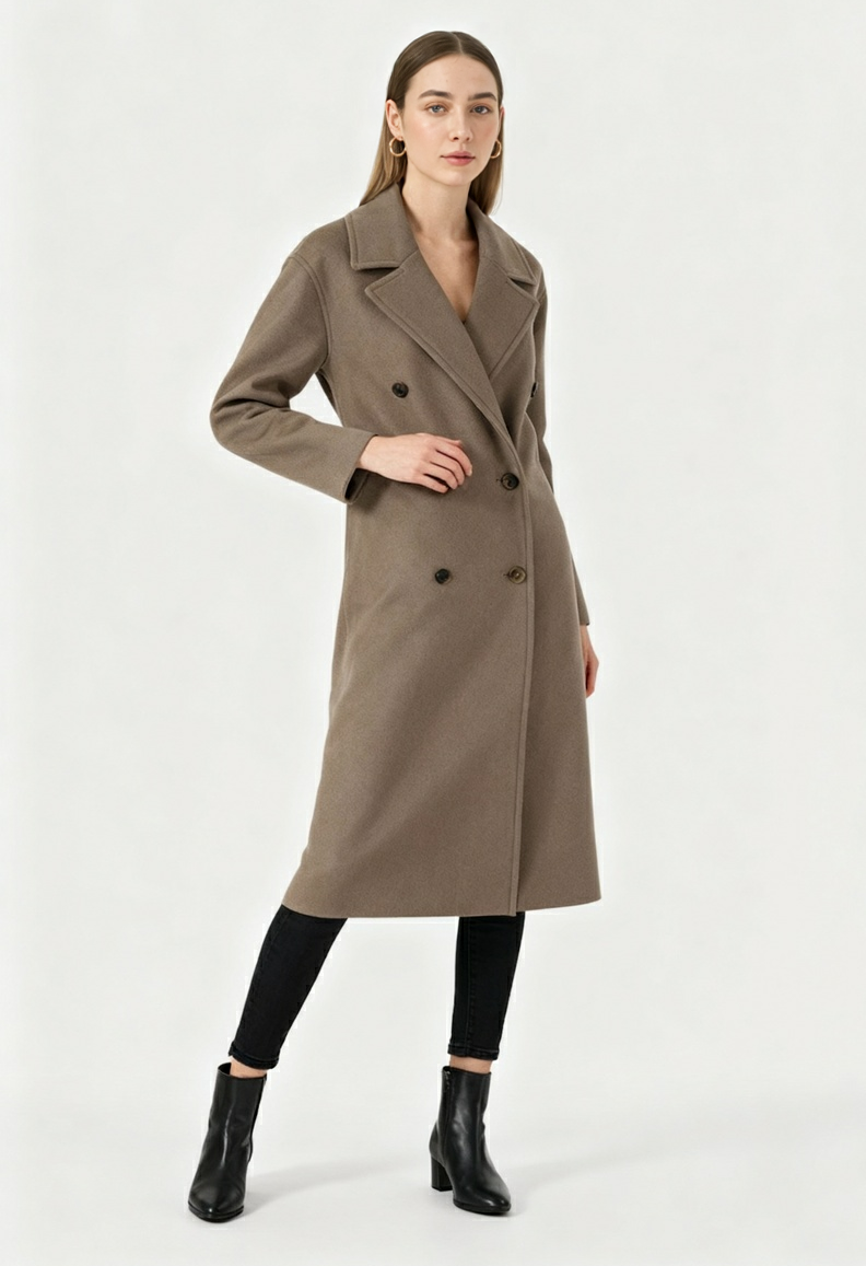 Lange Dames Bruin Jas