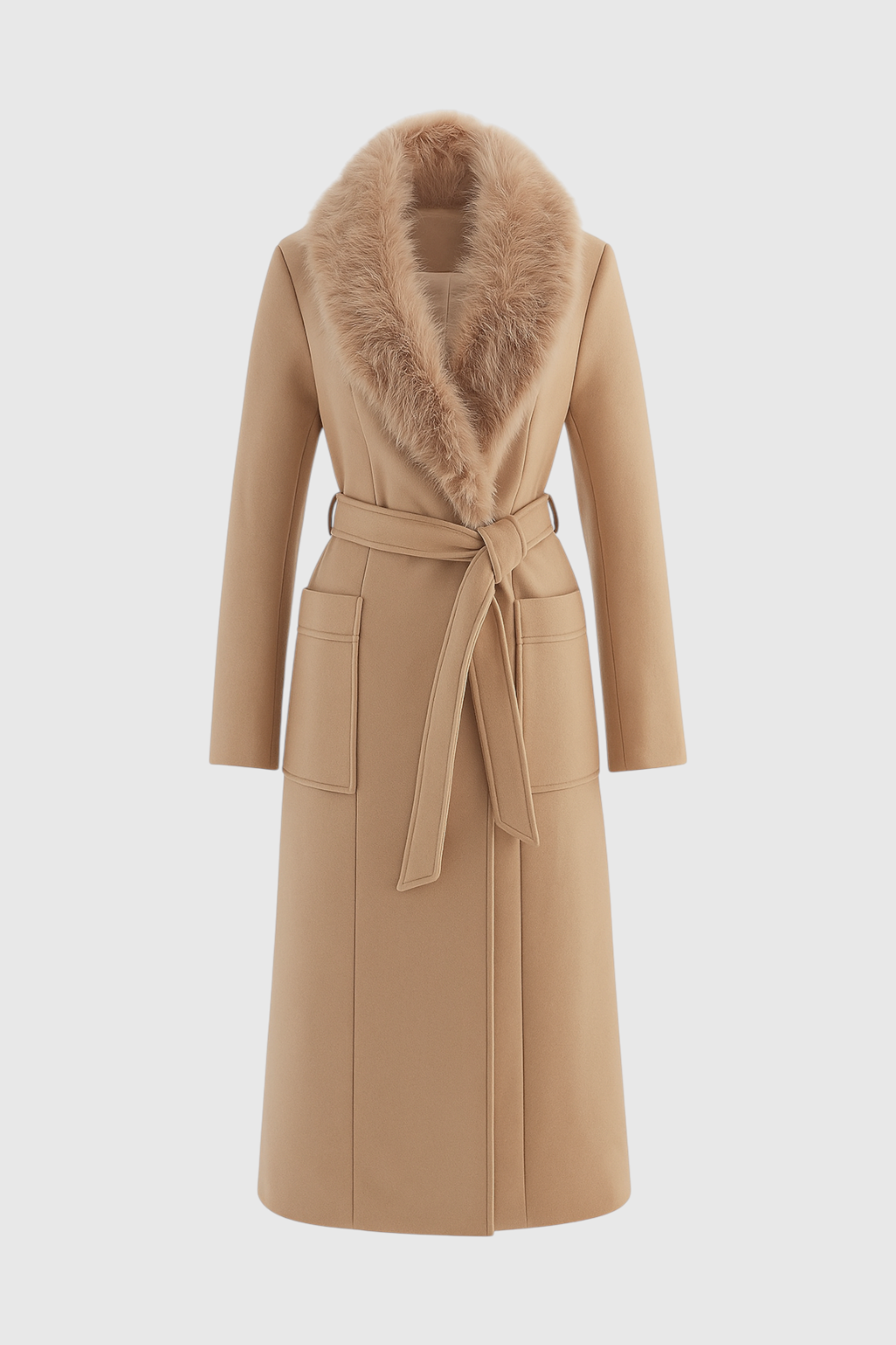 Lange Dames Jas Winter met Riem