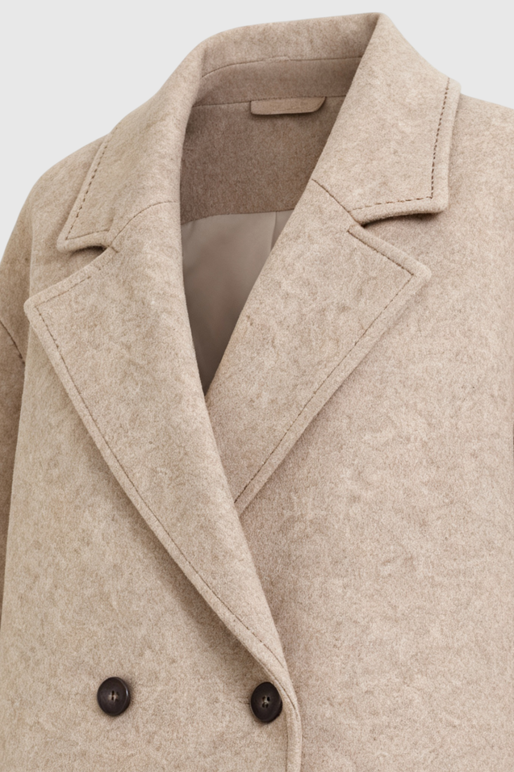 Lange Wollen Khaki Jas voor Dames