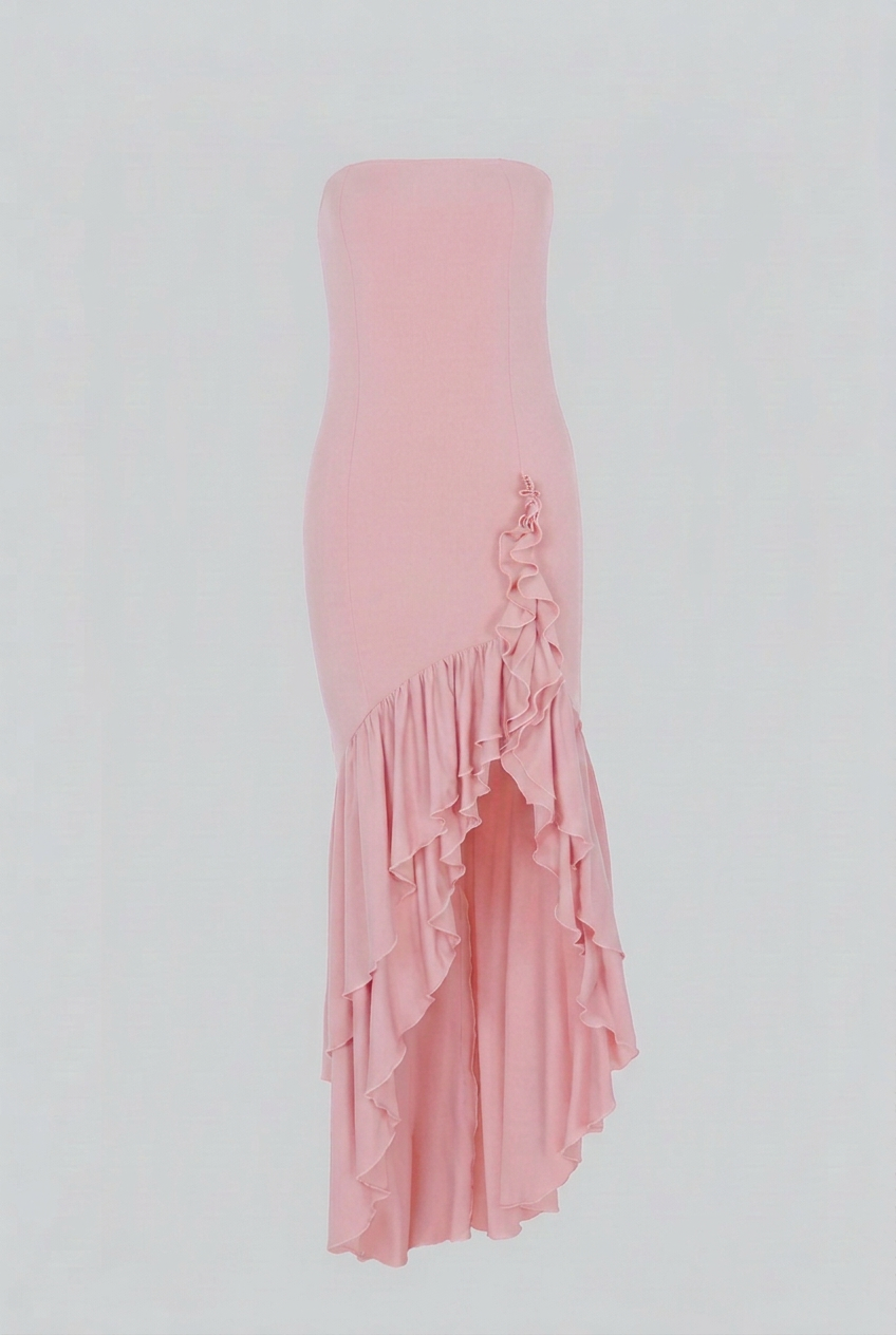 Pink Strapless Dress for Women – Elegant Summer Long Dress - Pink | Vanda Liamo