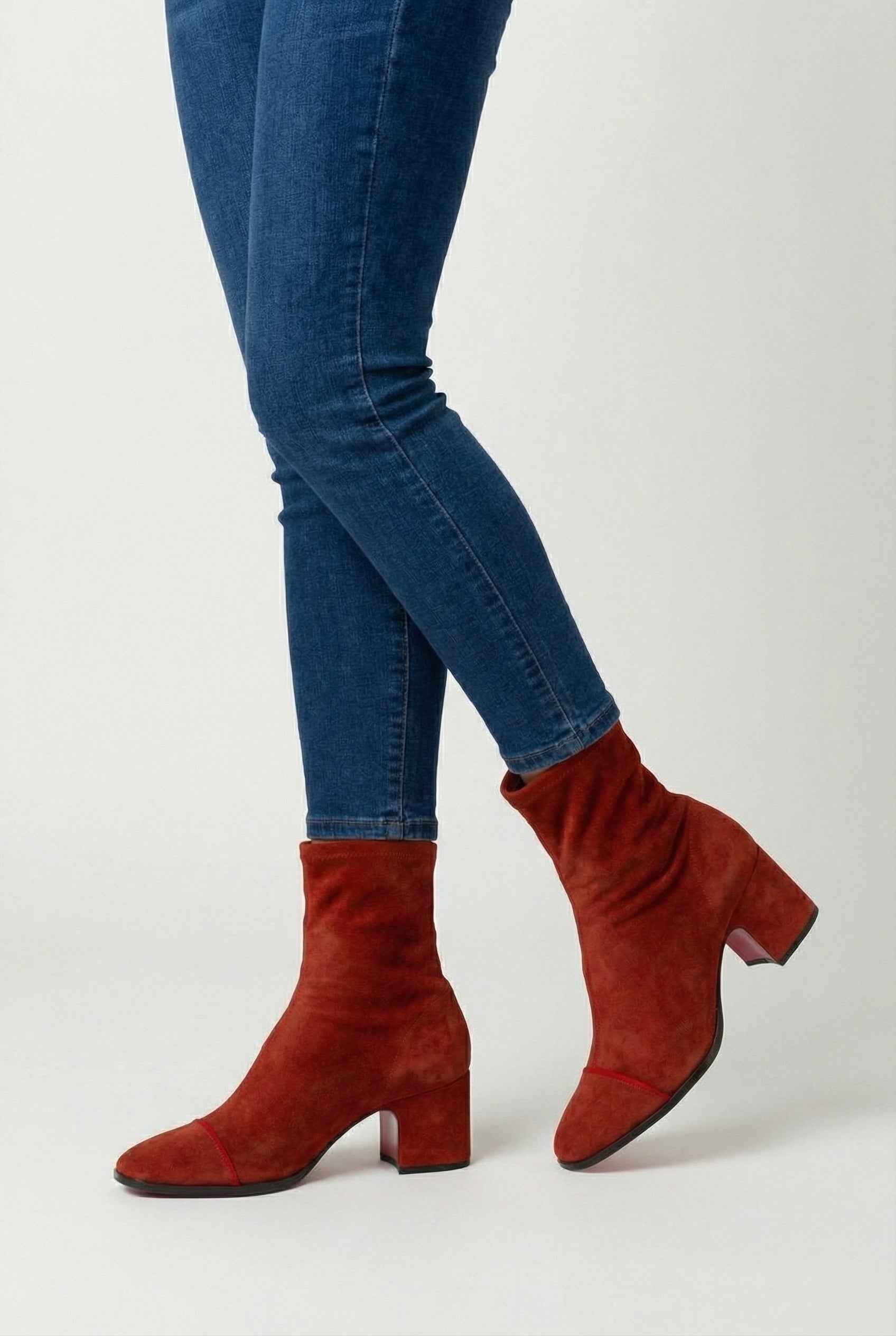 Dark Brown Mid-Calf Heeled Boots for Women