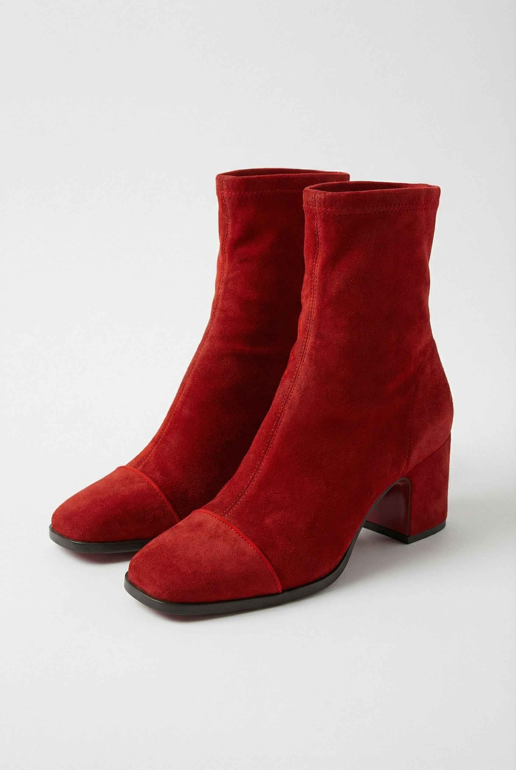 Dark Brown Mid-Calf Heeled Boots for Women