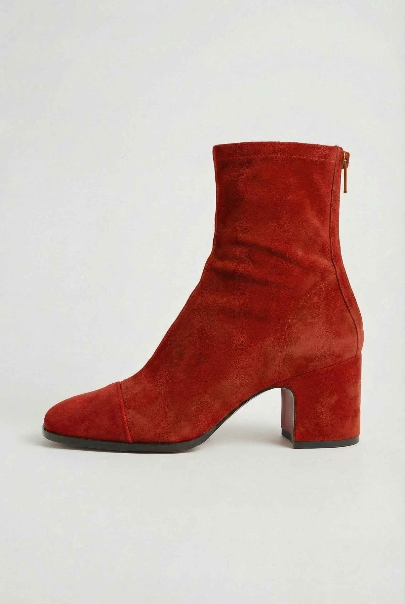 Dark Brown Mid-Calf Heeled Boots for Women