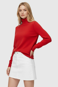 Red Fleece Lined Thermal Turtleneck Sweater