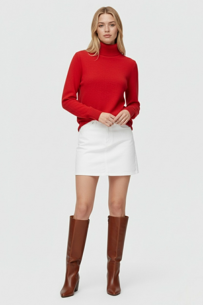 Rood Fleece Gevoerde Thermische Coltrui