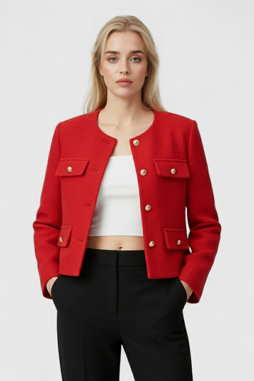 Rood Wintershortjack voor Dames