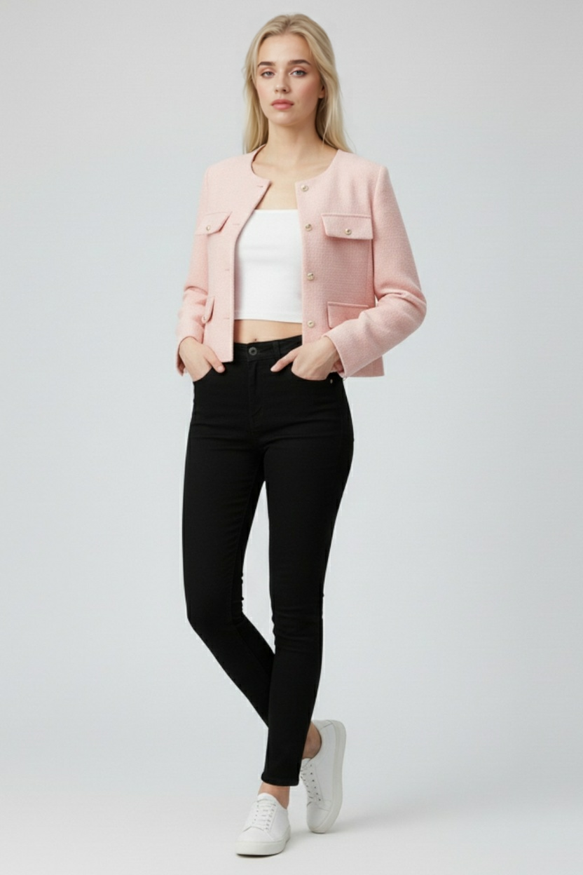 Roze Wintershortjack voor Dames