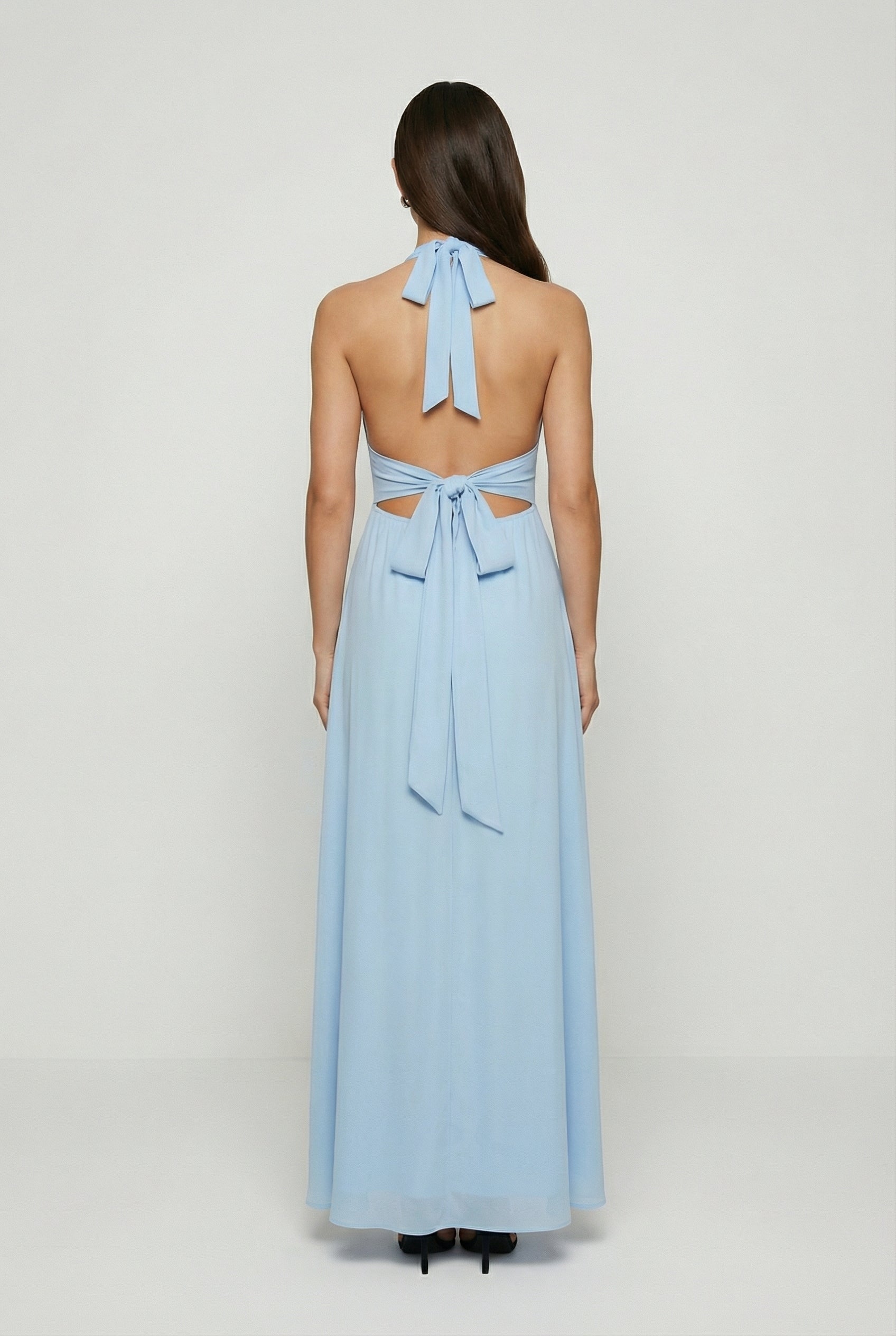 Blue Backless Maxi Dress - Maxi Dresses