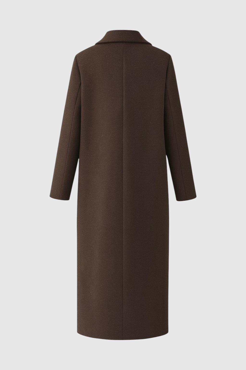 Stijlvolle Lange Wollen Bruin Jas voor Dames