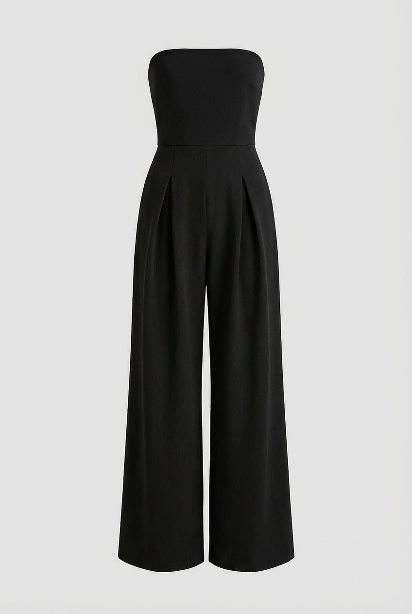 Strapless Jumpsuit with Wide-Leg - Timeless Elegance in Black