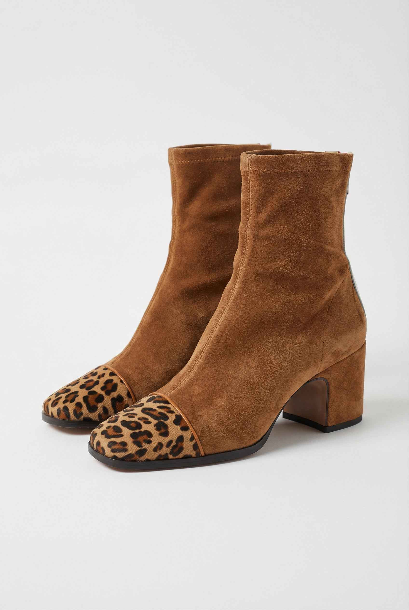 Red Retro Mid-Calf Boots for Women with Statement Heel