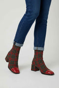 Vintage Women's Mid-Calf Boots in Red & Green
