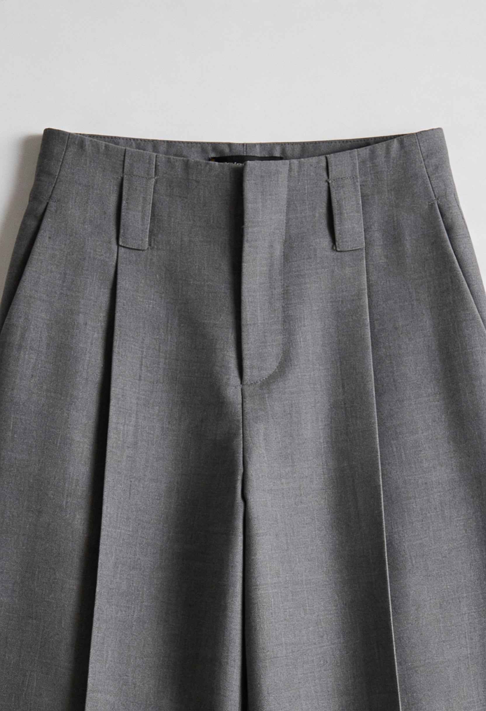 Vrouwen Hoge Taille Grijs Geplooide Broek