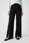 Women's High-Waisted Black Pleated Pants