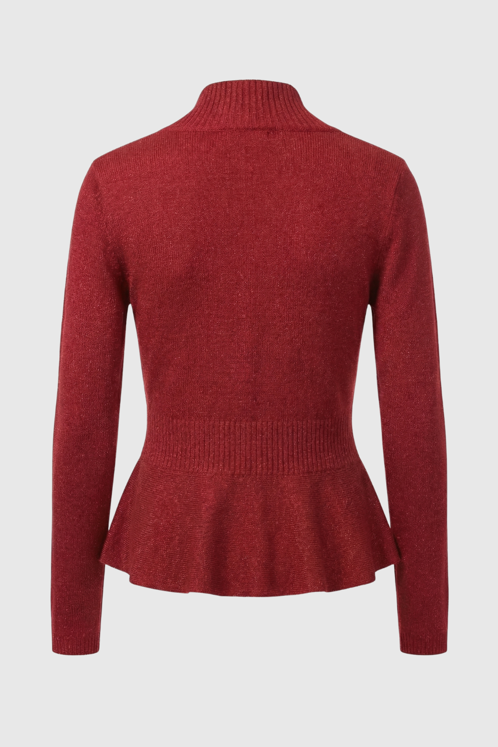 Women's Slim Burgundy V-Neck Cardigan