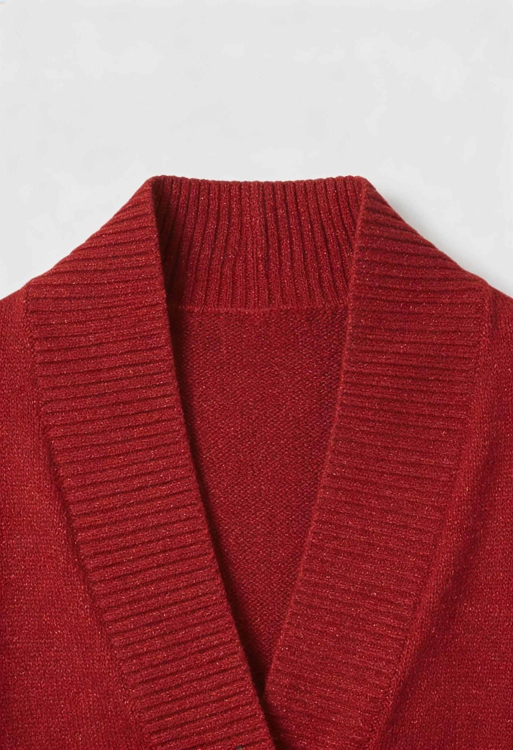 Women's Slim Burgundy V-Neck Cardigan