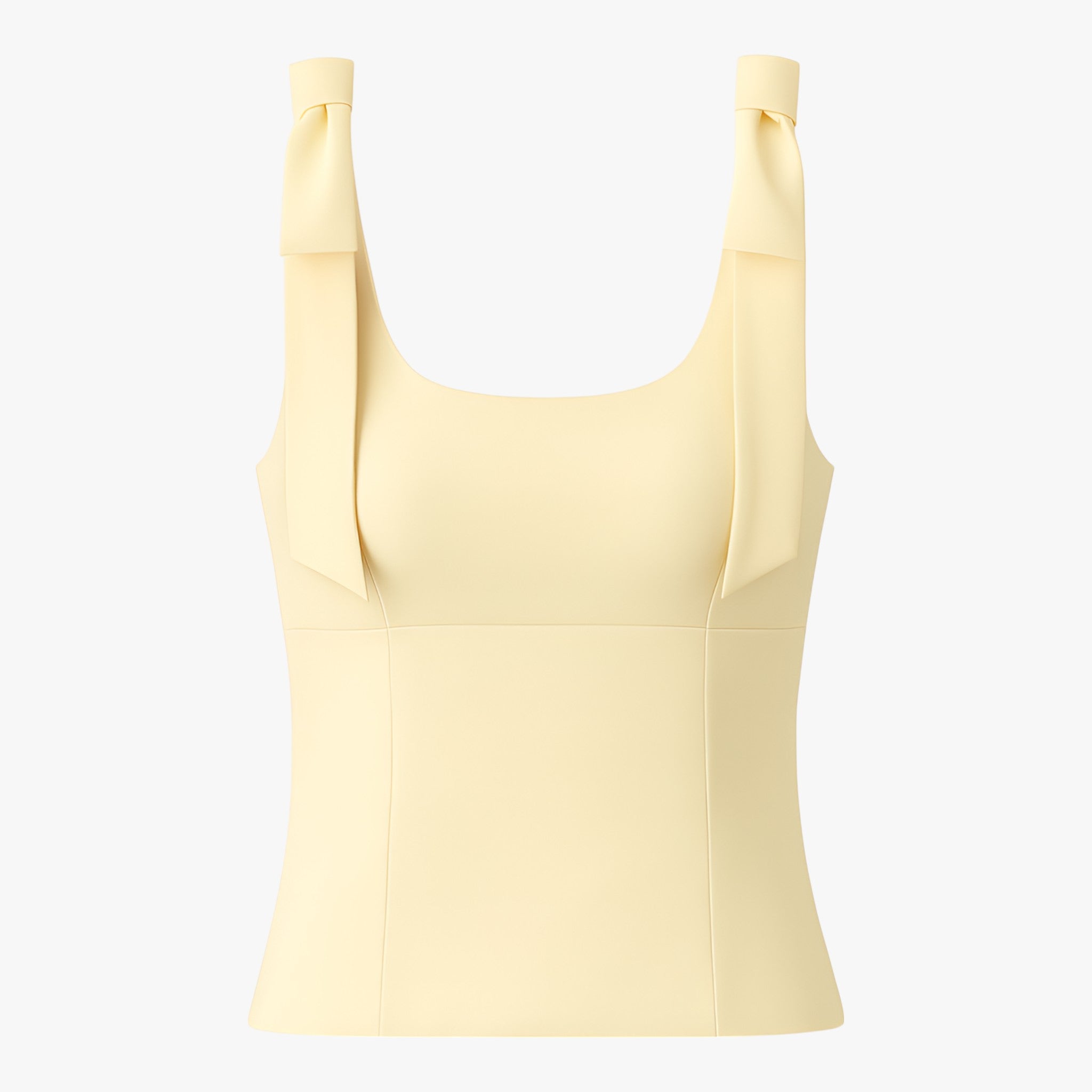 Dames Tops : Amelie Slanke Cami Top Geel met Strik - Ideale Slanke Cami Top Geel voor Elk Seizoen in Geel van Vanda Liamo