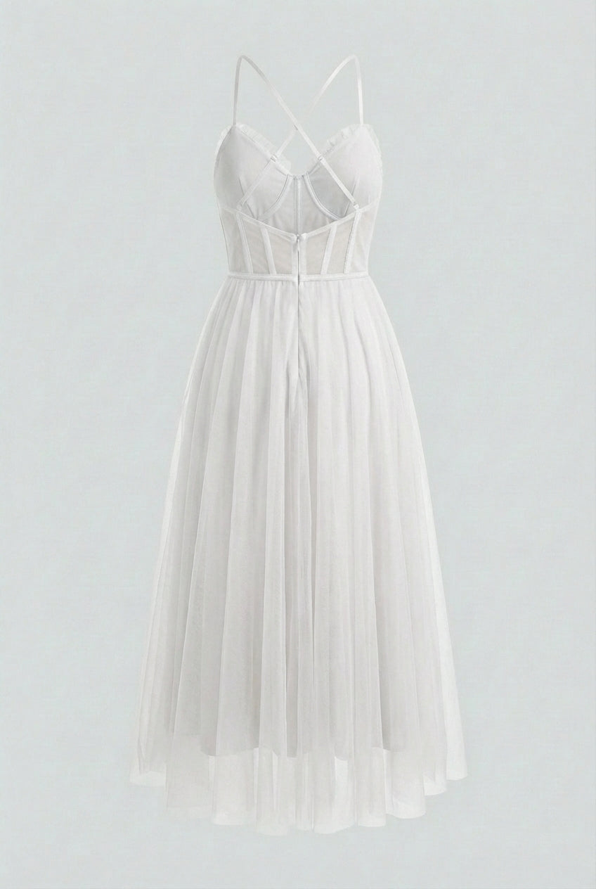 White Sleeveless Midi Dress