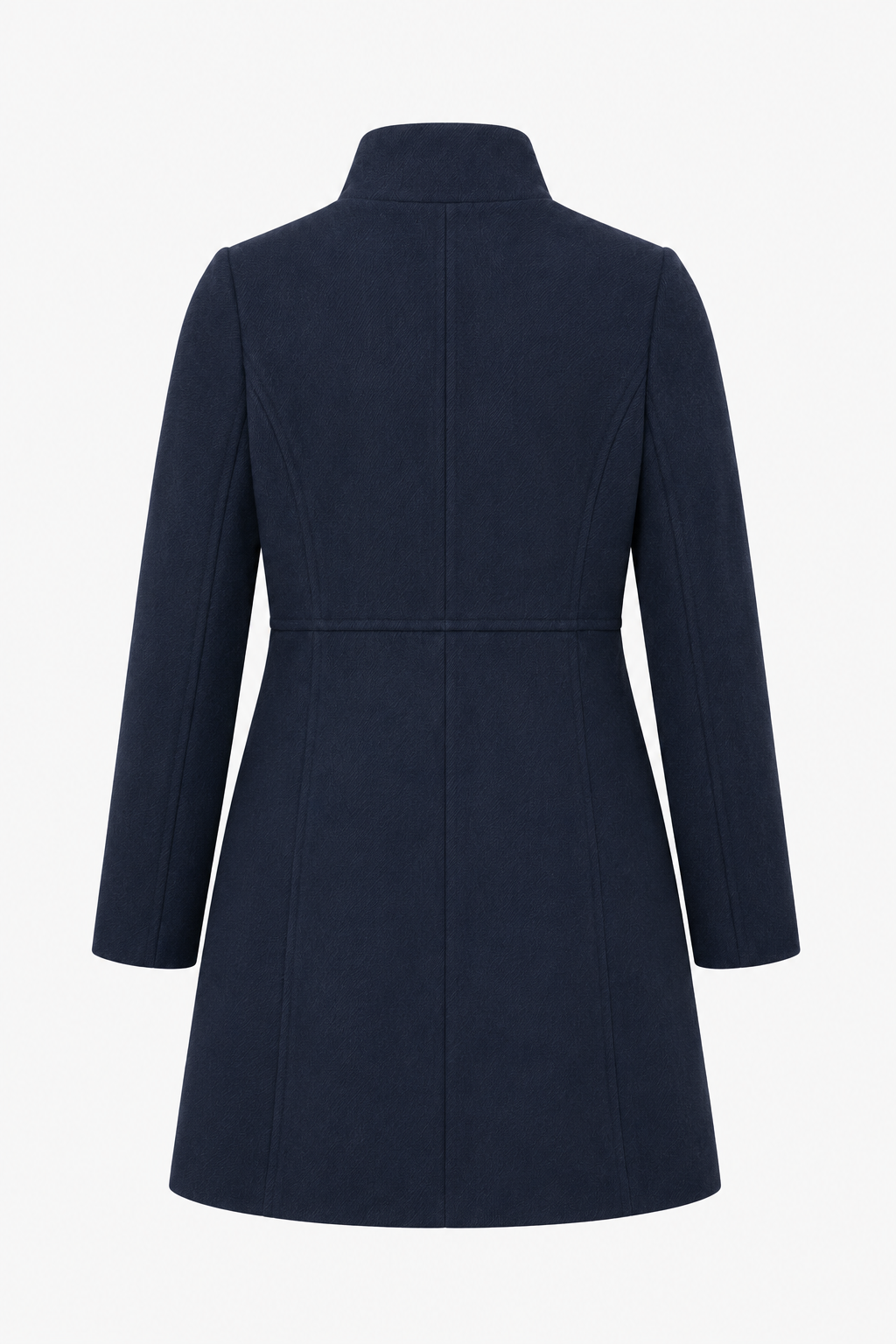 Women's Navy Blue Double-Breasted Winter Coat - view 5