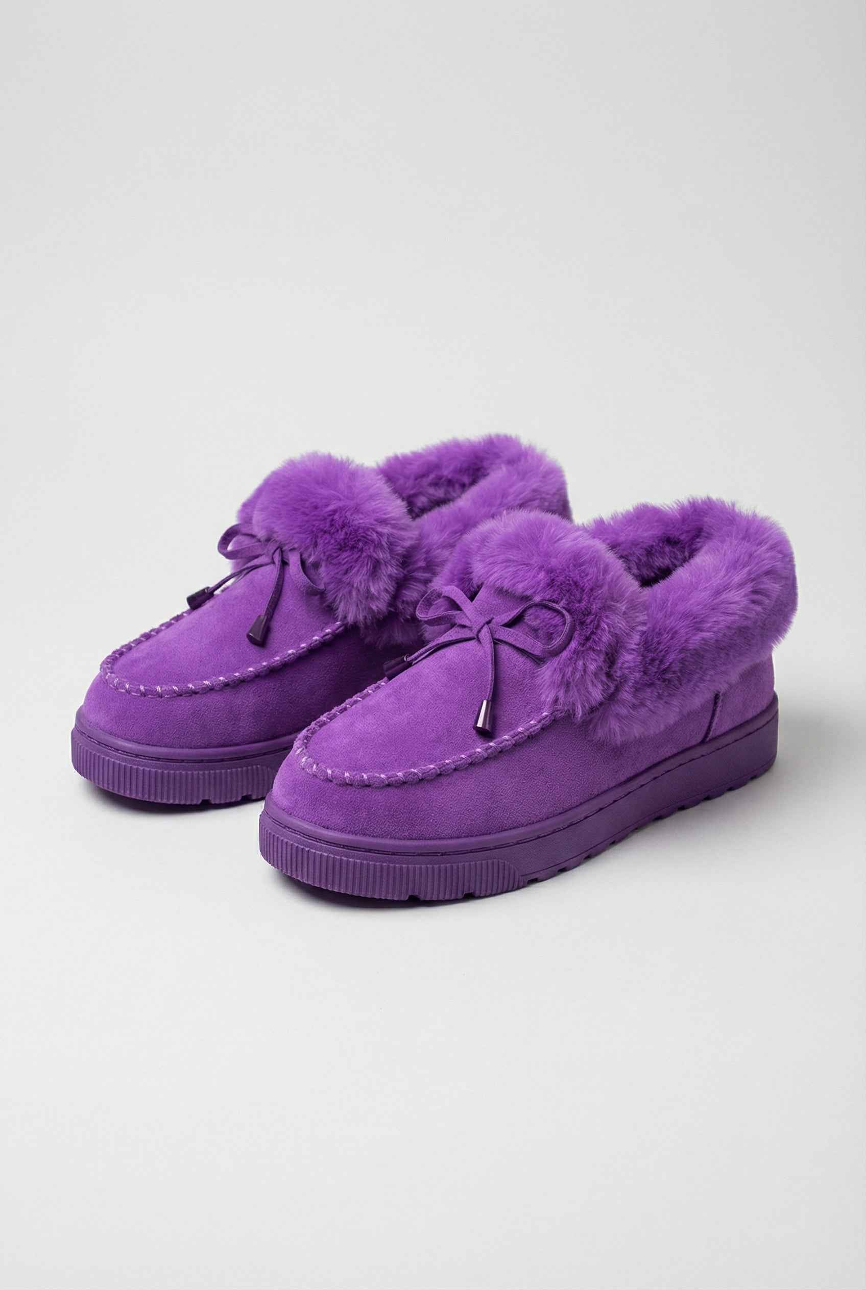 Women's Purple Winter Snow Boots - Water-Resistant & Cozy
