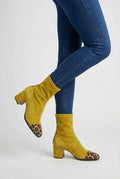 Women's Yellow Mid-Calf Fashion Boots
