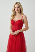 Women's A-Line Red Midi Dress