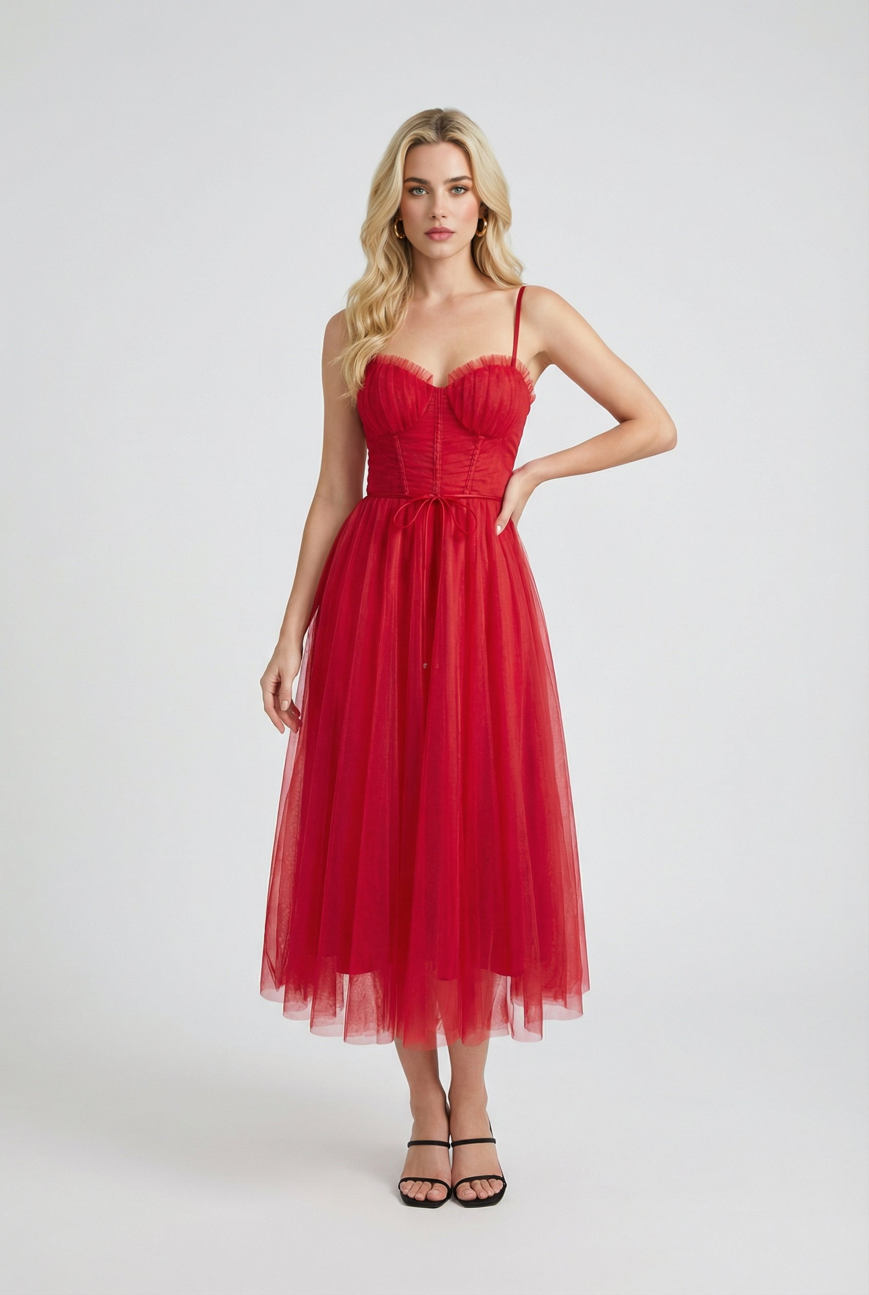 Women’s A-Line Red Midi Dress
