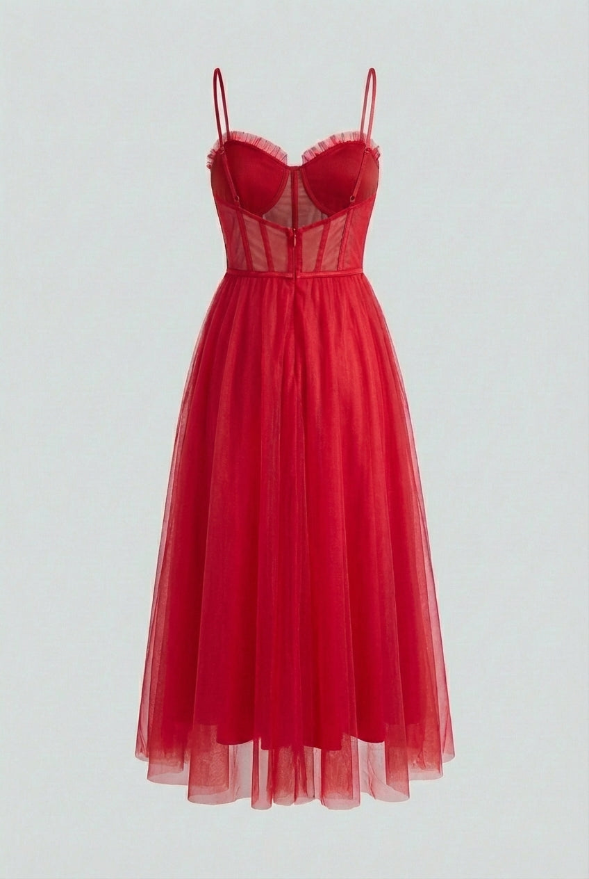 Women’s A-Line Red Midi Dress