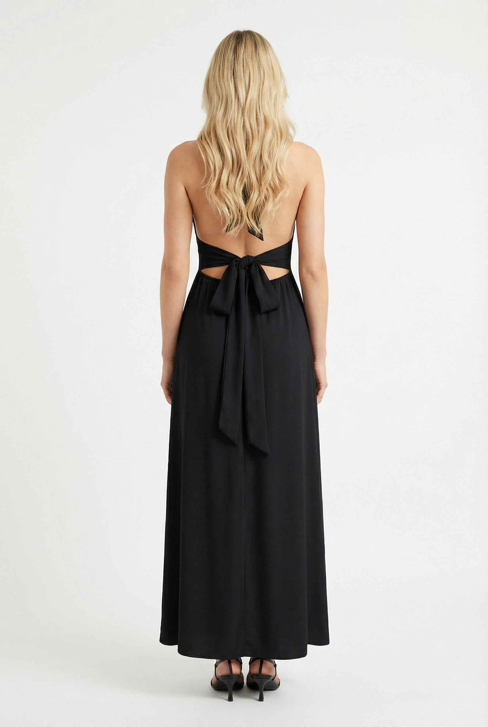 Women’s Black Halter Neck Maxi Dress