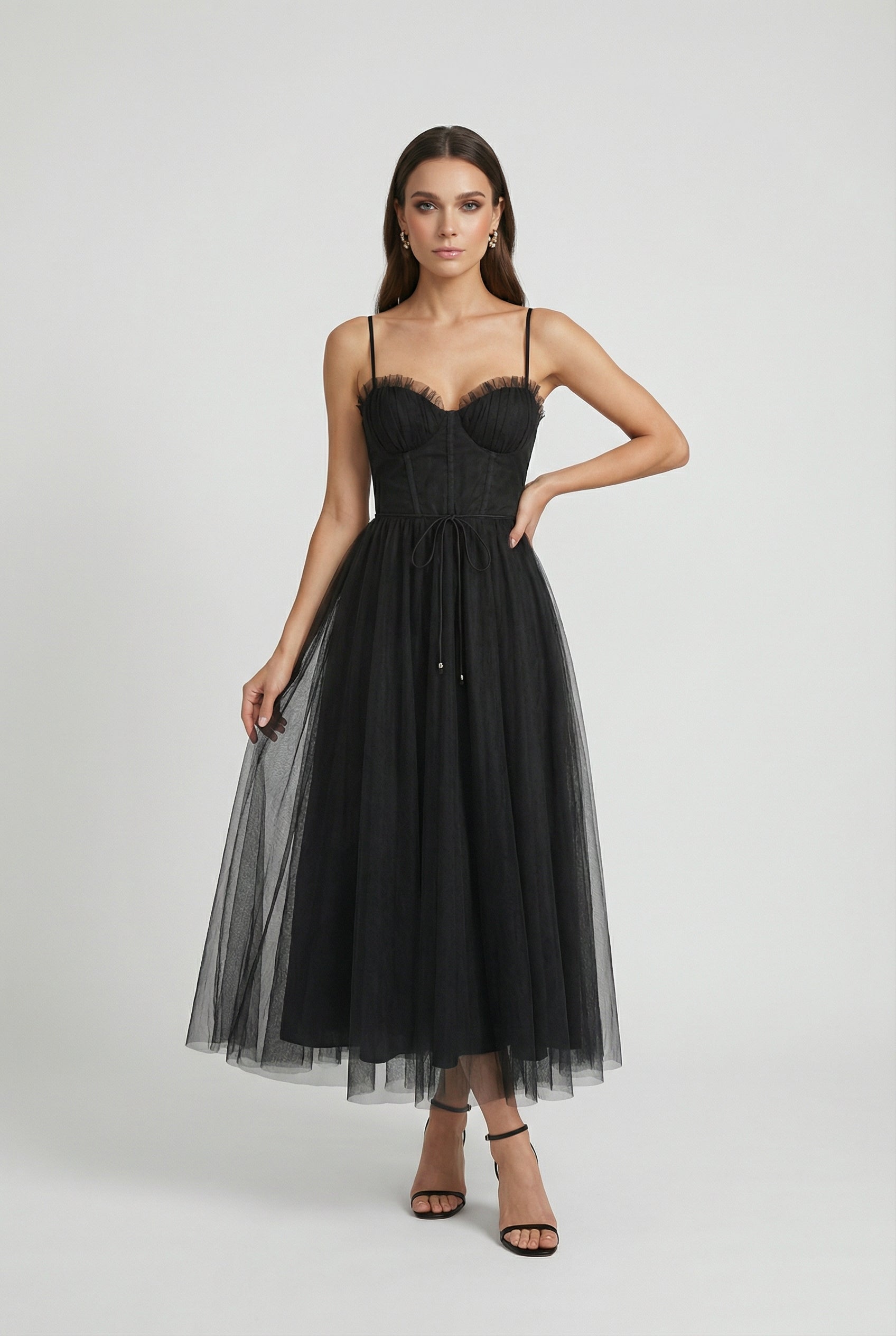 Women’s Black Sleeveless Midi Dress