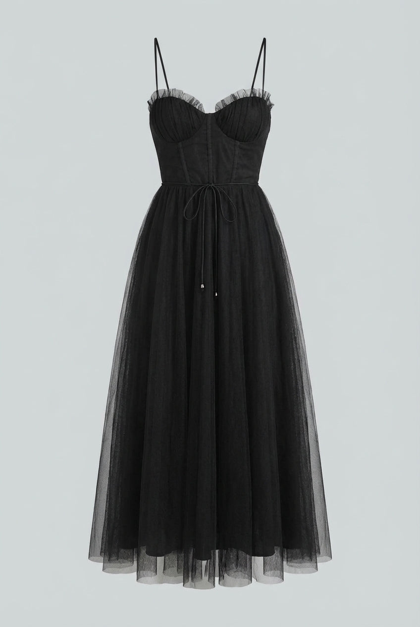 Women’s Black Sleeveless Midi Dress