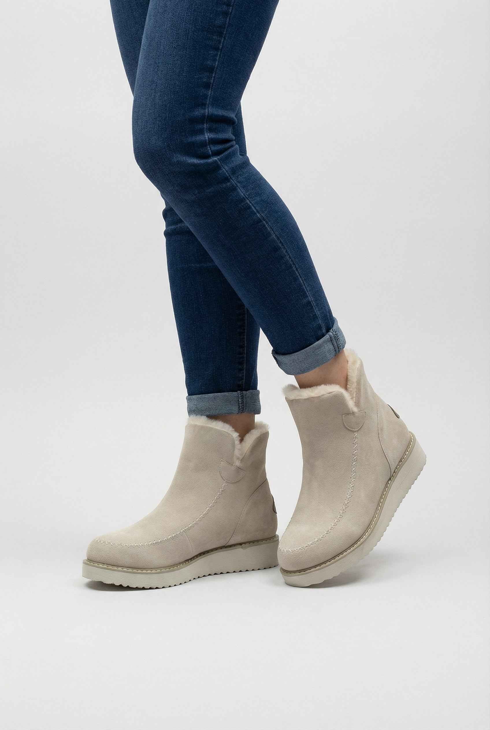 Women’s Elegant Beige Winter Ankle Boots