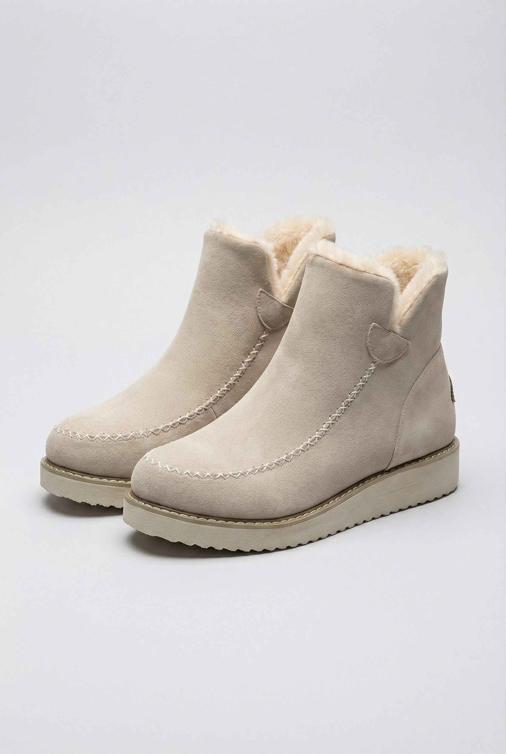 Women’s Elegant Beige Winter Ankle Boots