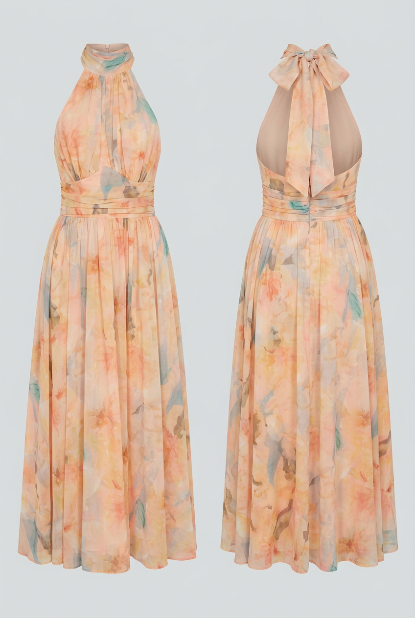 Women's Halterneck Maxi Dress for Summer