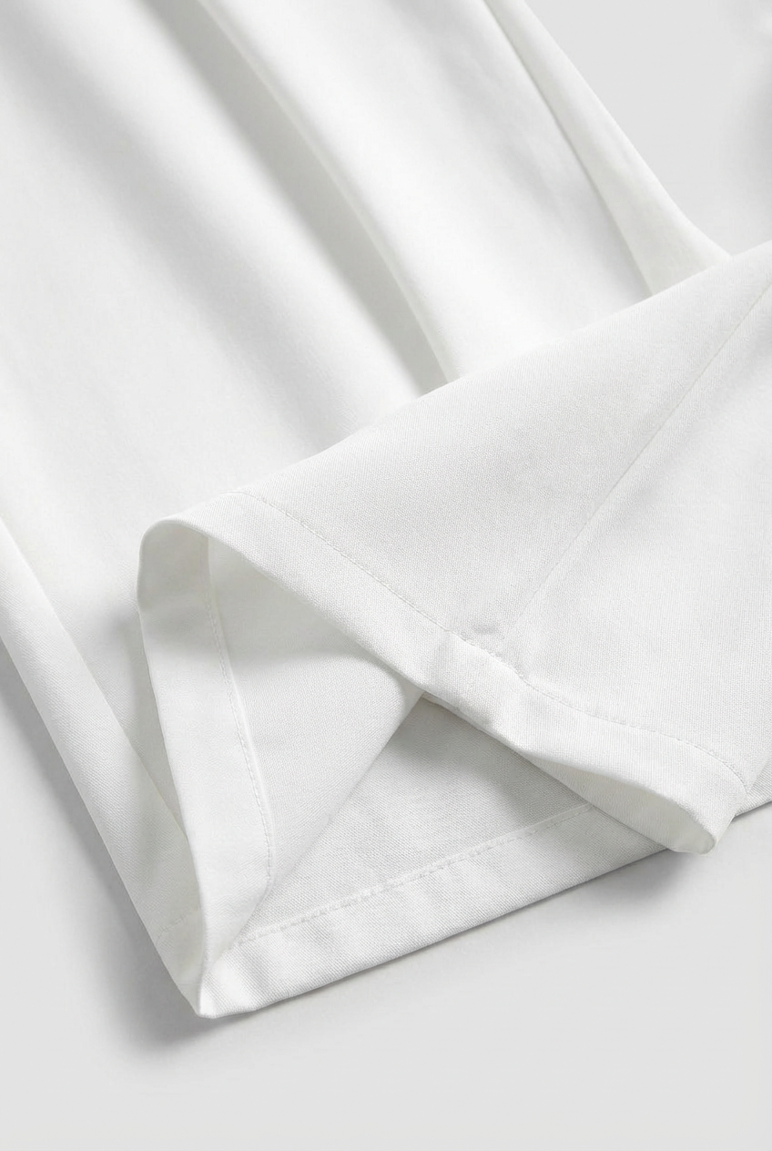 Women's High-Waisted White Pleated Pants