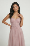 Women's Pink Sleeveless Midi Dress - Casual Summer A-Line Style