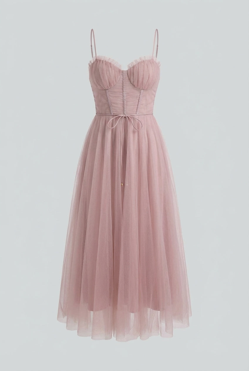 Women’s Pink Sleeveless Midi Dress