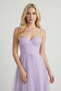 Women's Purple Cotton Blend V-Neck Midi Dress with Pockets - Sizes S-XL