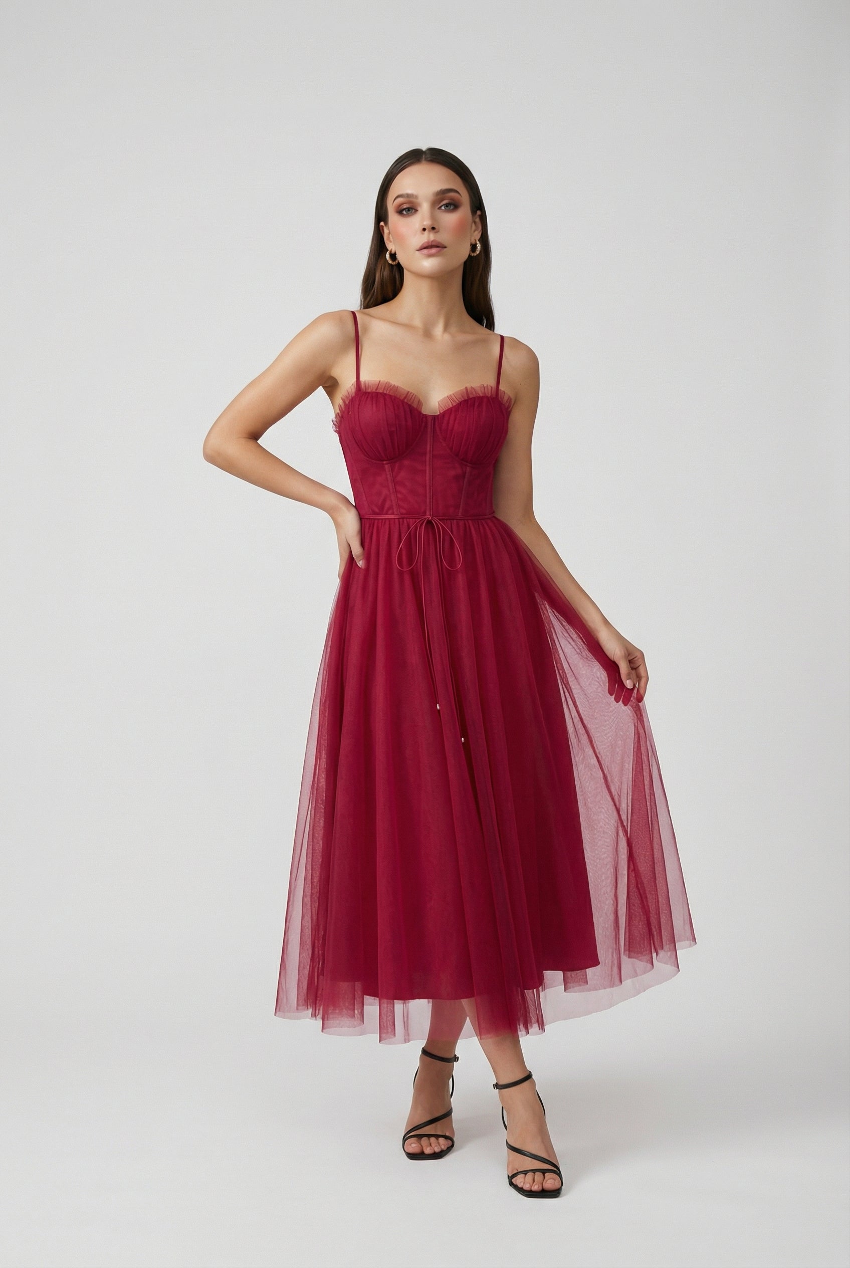 Women’s Wine Red Midi Dress