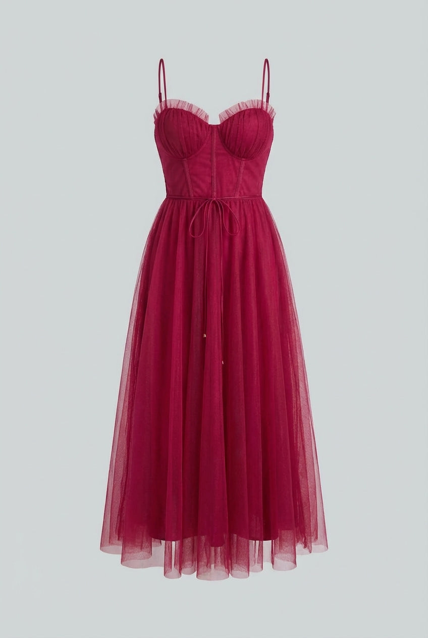 Women’s Wine Red Midi Dress