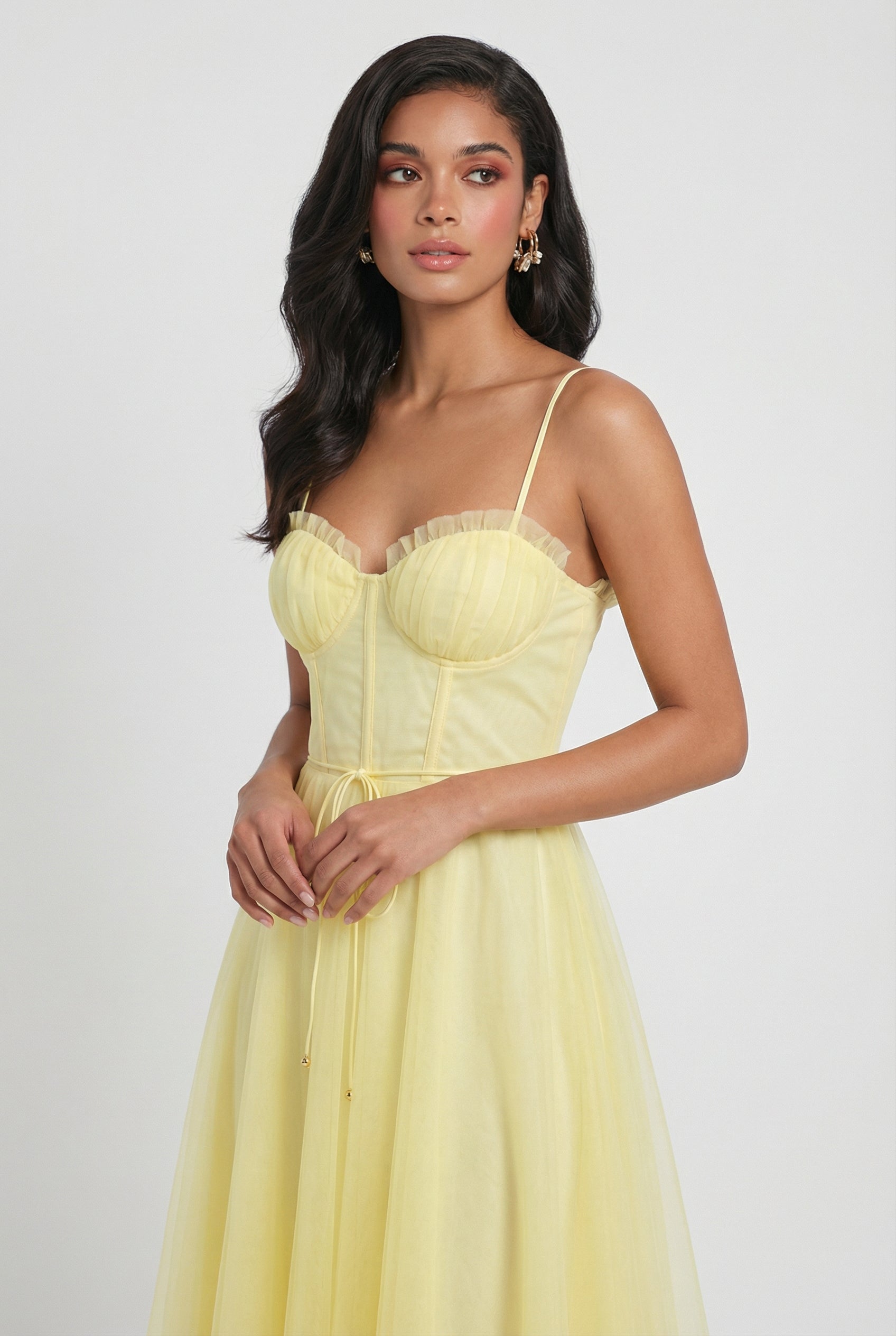 Women’s Yellow Formal Midi Dress