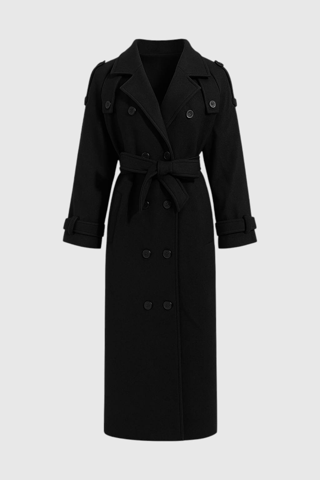 Zwarte Lange Trenchcoat