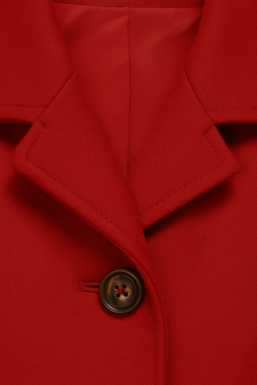 Elegante Halflange Rood Winterjas