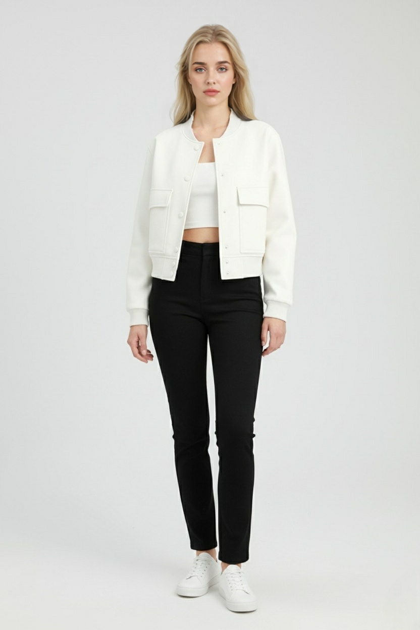 Dames Elegante Bomberjack - Wit
