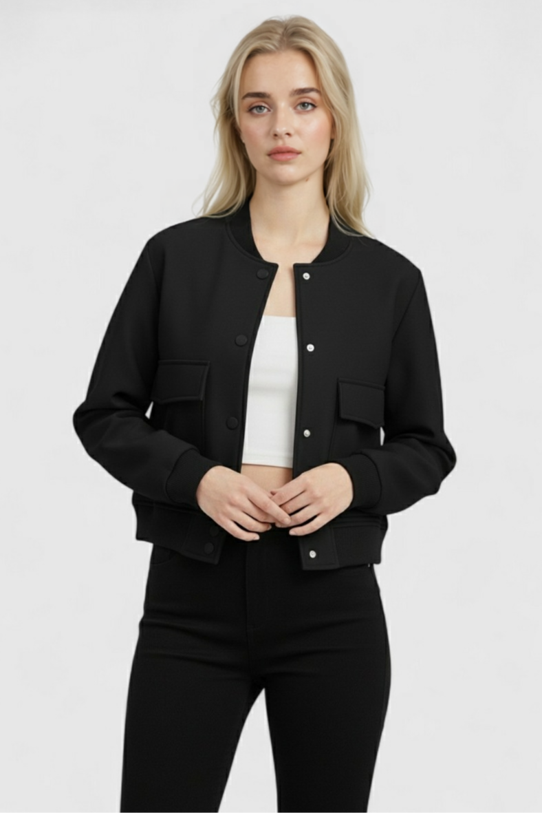 Dames Elegante Bomberjack - Zwart