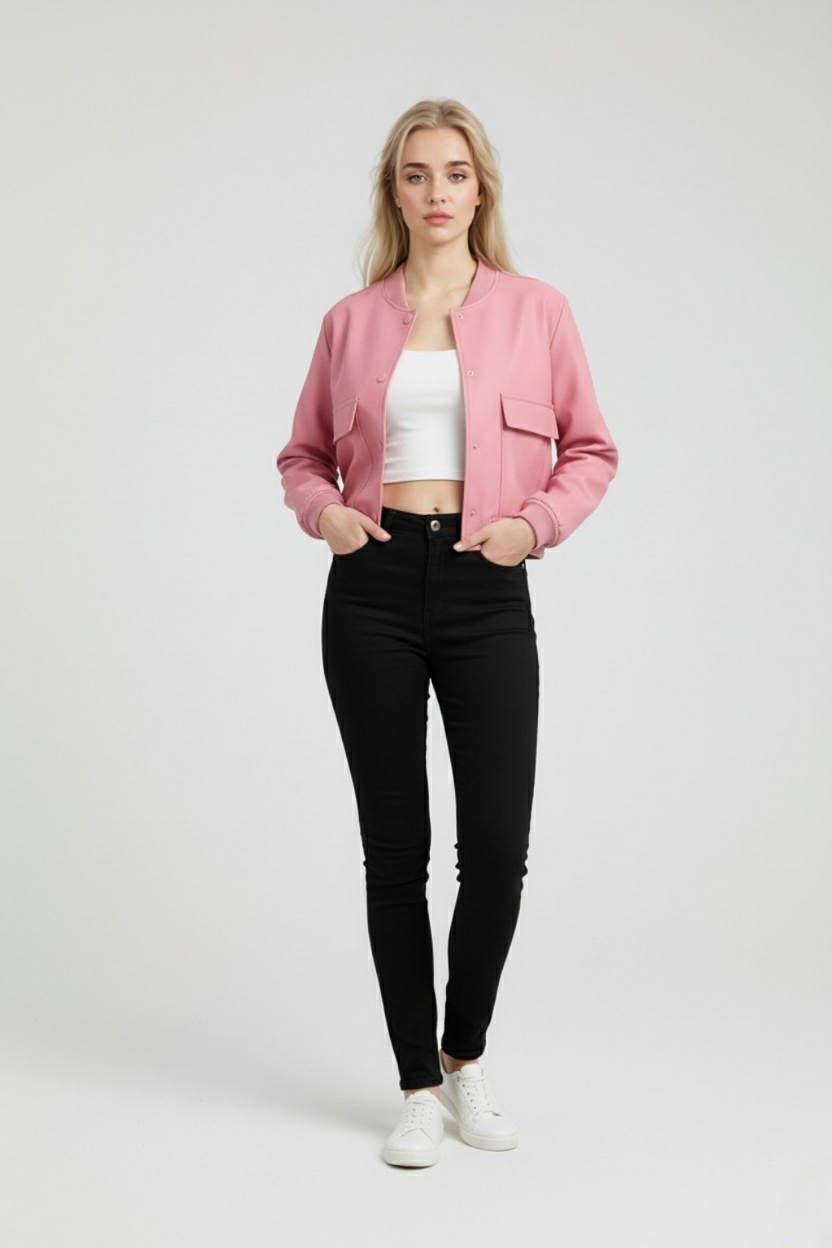 Dames Elegante Bomberjack - Roze